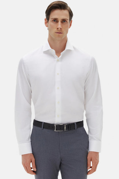 Damat Slim Fit Beyaz Düz Nano Care Gömlek