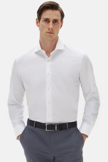 Damat Slim Fit Beyaz Düz Nano Care Gömlek