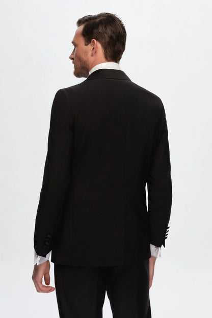 Damat Slim Fit Siyah Düz Damatlık &amp; Smokin Takim