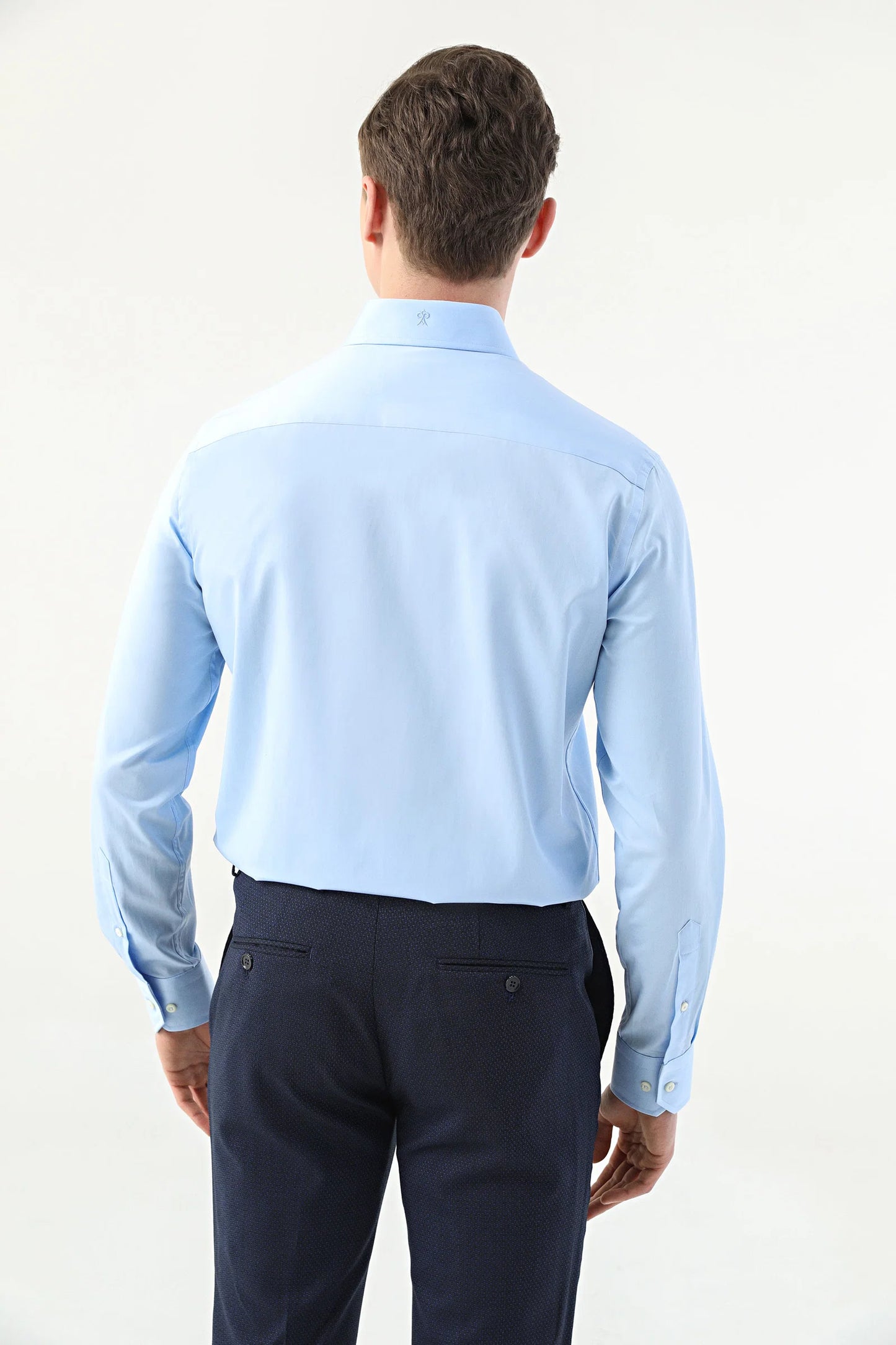 Damat Comfort Açık Mavi Düz Nano Care Gömlek
