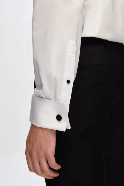 Damat Slim Fit Beyaz Jakar Desenli Nano Care Smokin Gömlek