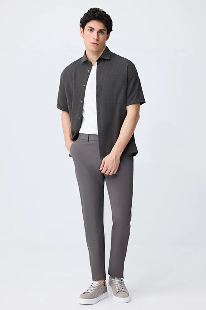 Tween Relaxed Fit (pilesiz) Vizon Düz Kumaş Pantolon