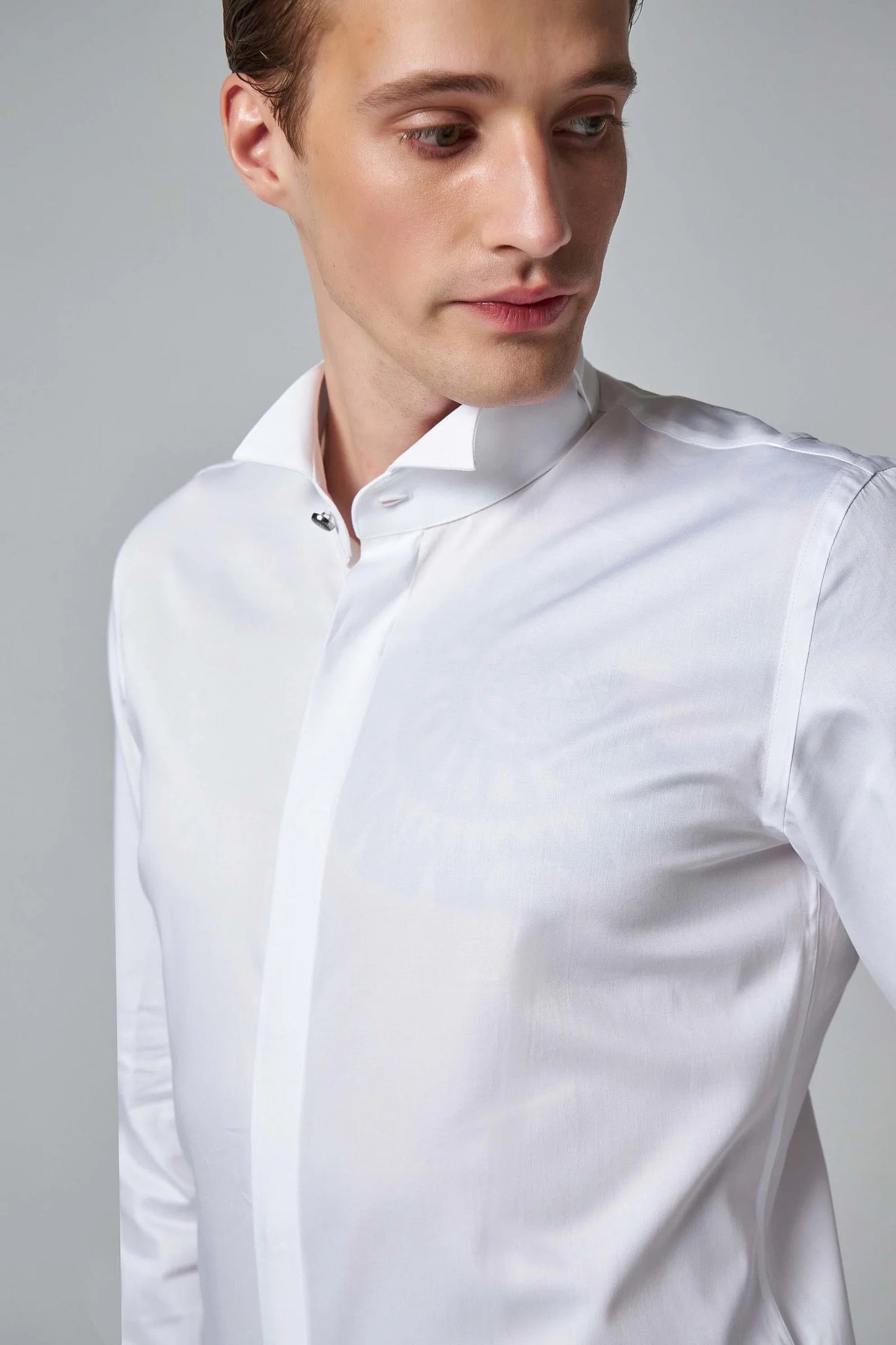Damat Slim Fit Beyaz Düz Nano Care Smokin Gömlek