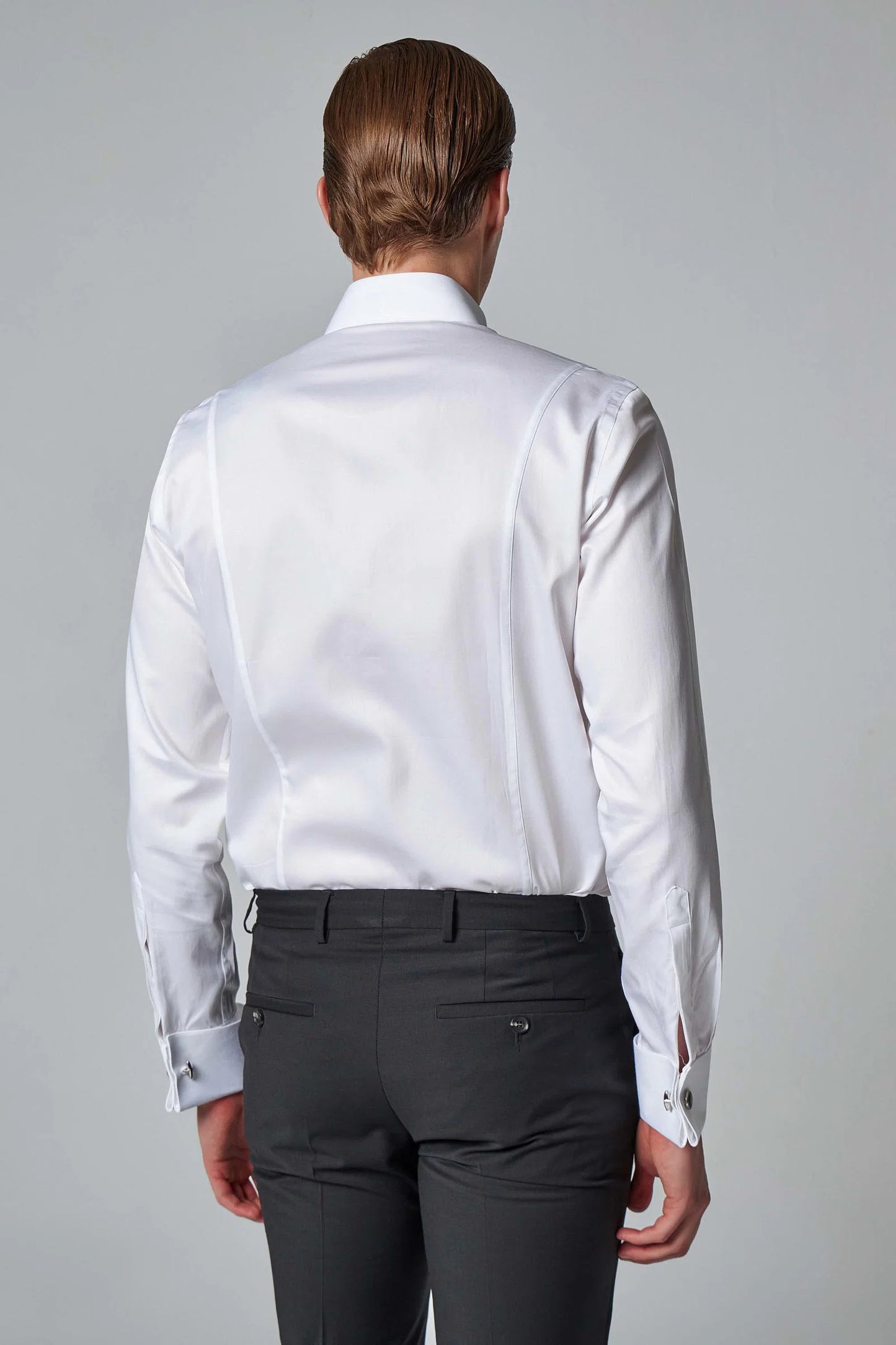 Damat Slim Fit Beyaz Düz Nano Care Smokin Gömlek