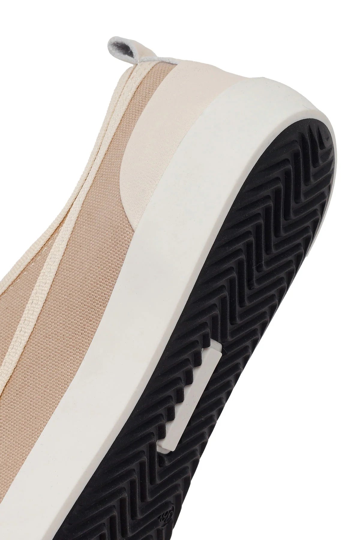 Kadın Bej Bağcıklı Deri Sneaker