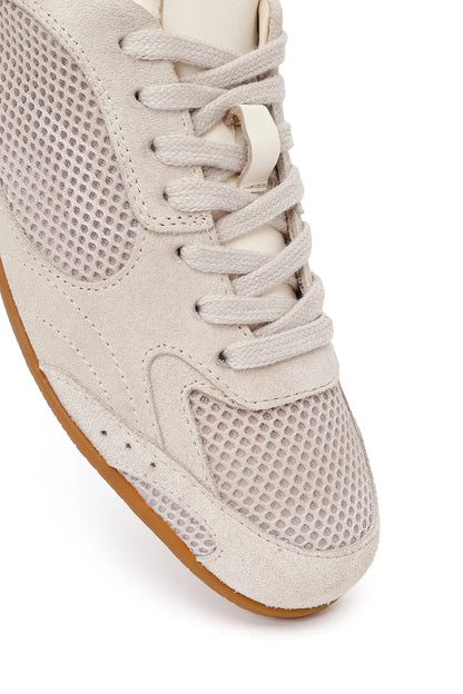 Kadın Bej Bağcıklı Süet Deri Sneaker