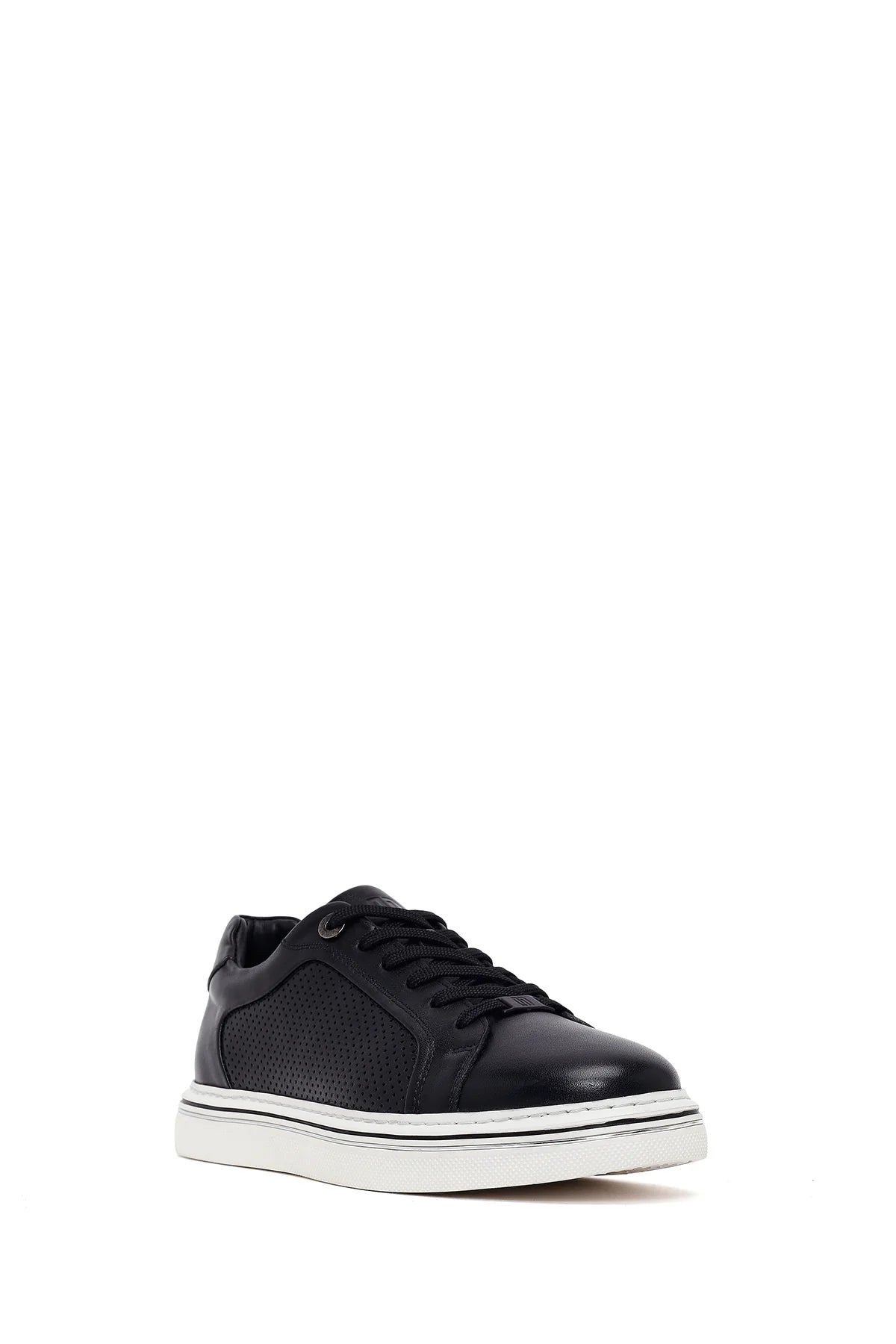 Erkek Siyah Bağcıklı Deri Sneaker