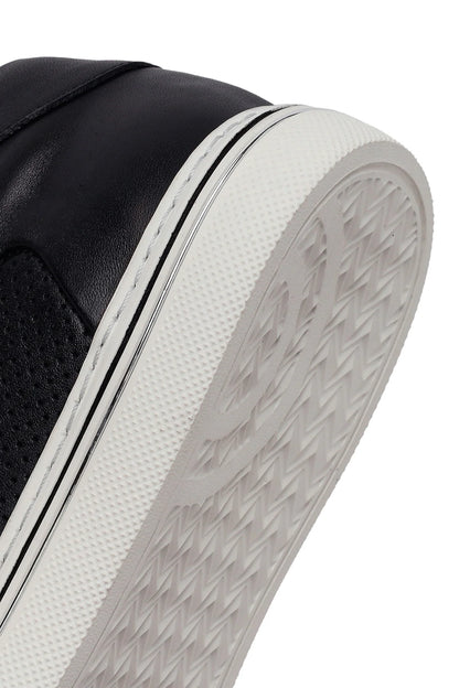 Erkek Siyah Bağcıklı Deri Sneaker