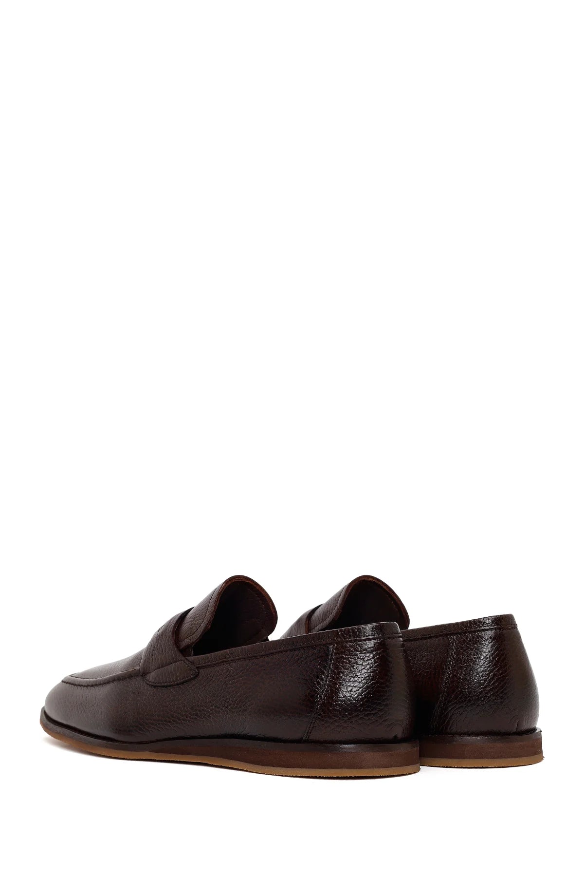 Erkek Kahverengi Deri Klasik Loafer