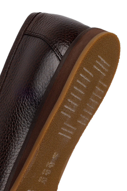 Erkek Kahverengi Deri Klasik Loafer