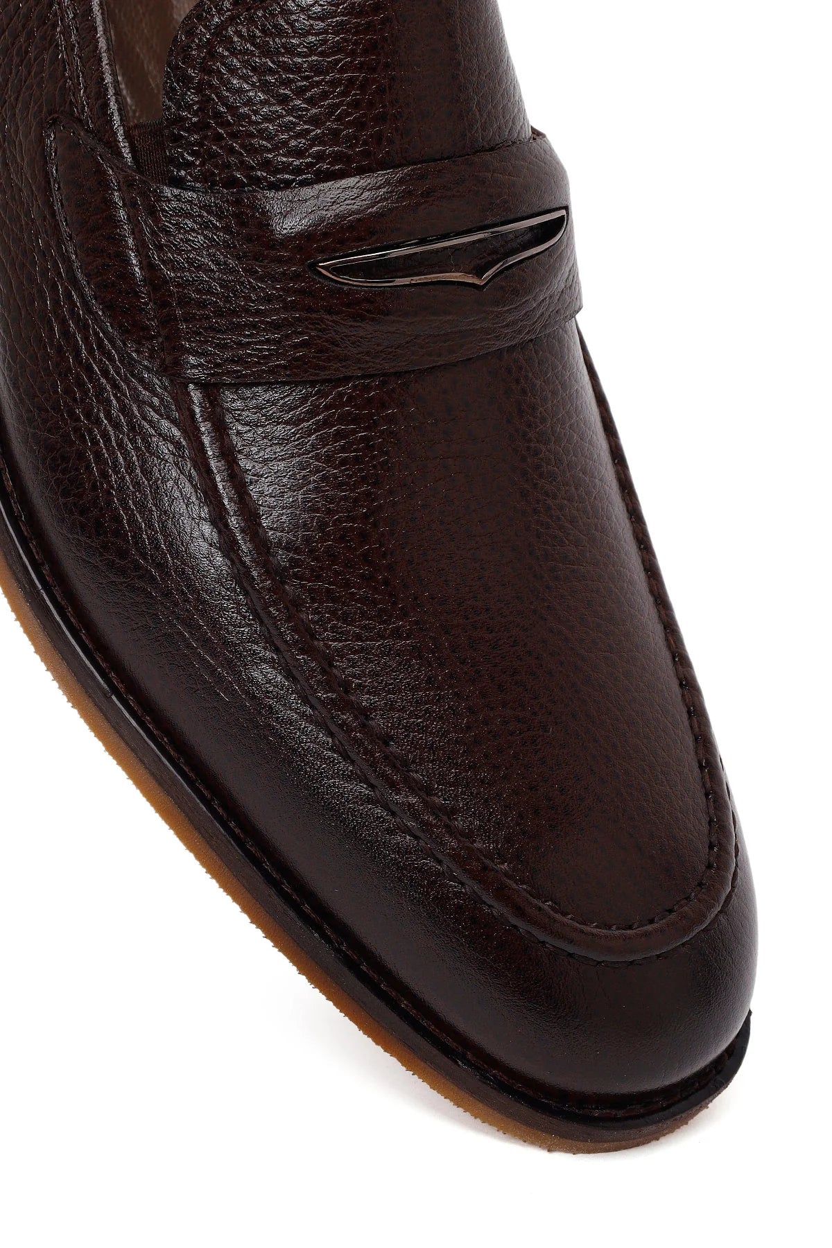 Erkek Kahverengi Deri Klasik Loafer