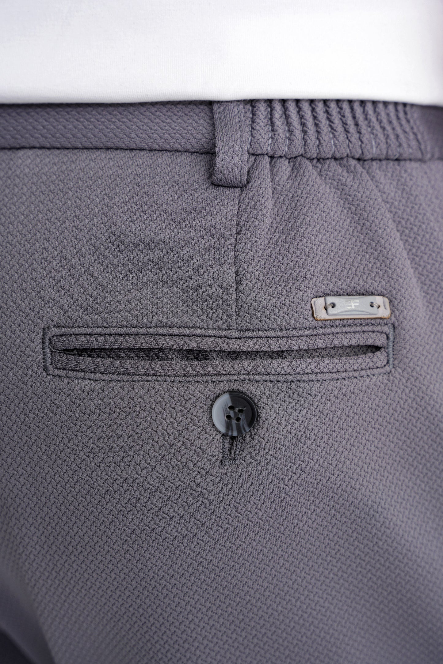 Comfort Fit Beli Lastikli Armürlü Dokuma Esnek Pamuk Gri Jogger Pantolon P 1217
