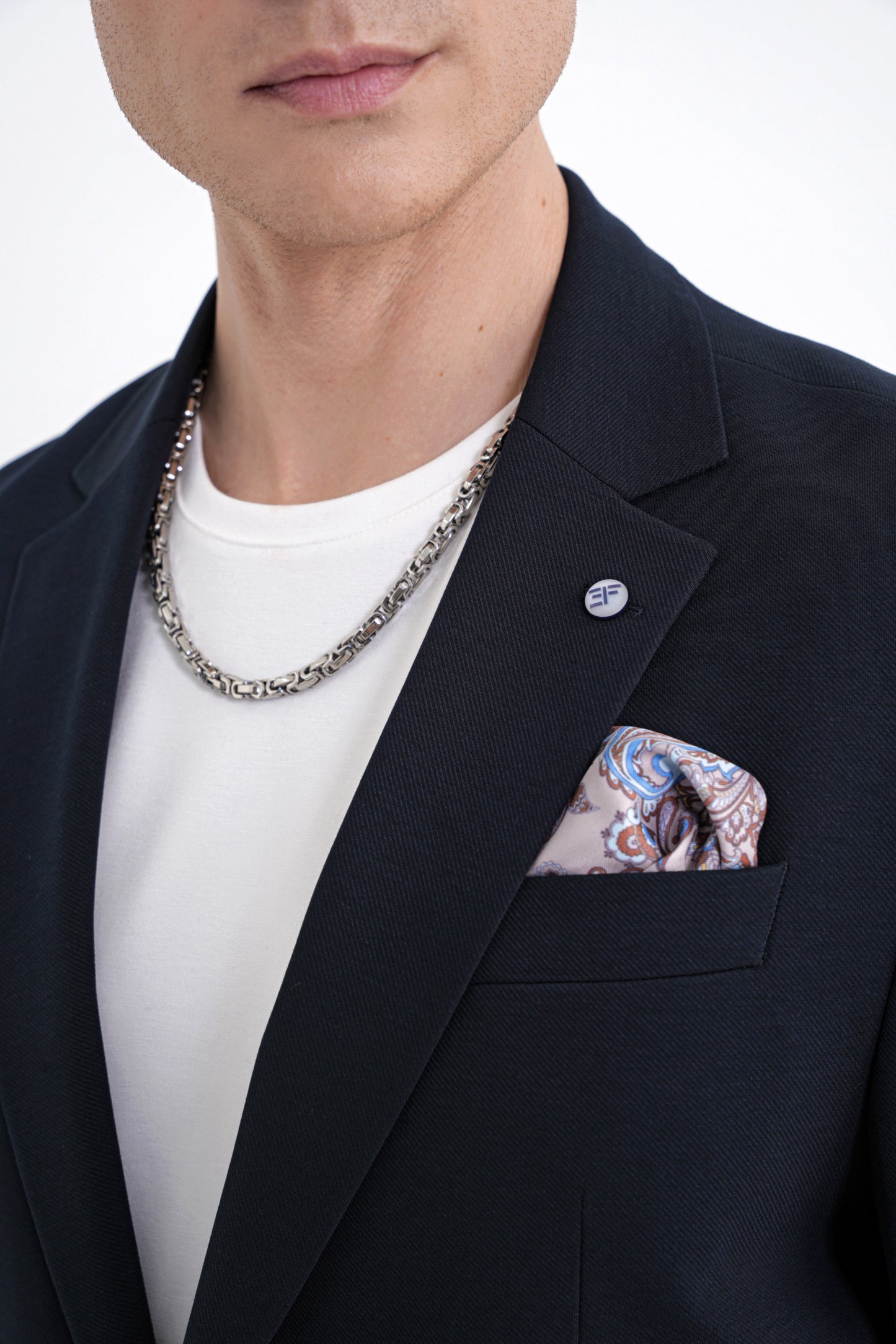 Comfort Fit Çift Yırtmaç Torba Cep Metal Düğmeli Lacivert Blazer Ceket C 734