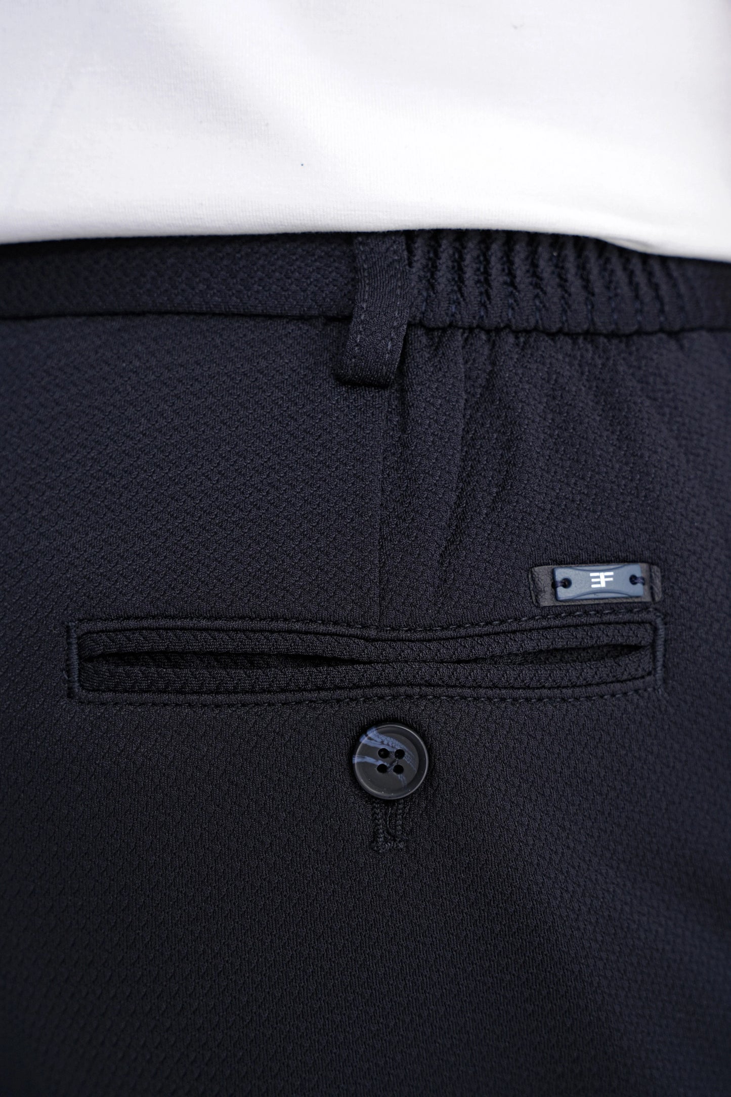 Comfort Fit Beli Lastikli Armürlü Dokuma Esnek Pamuk Lacivert Jogger Pantolon P 1217