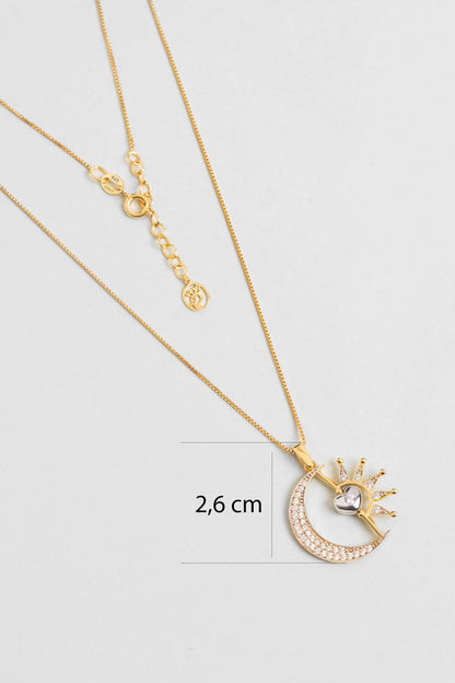 Sevgi Evreni 18 Ayar Sarı Altın Kaplama 43 Cm Gümüş Anneler Günü Kolyesi 07316800144