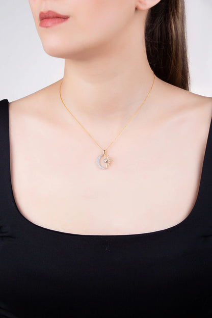 Sevgi Evreni 18 Ayar Sarı Altın Kaplama 43 Cm Gümüş Anneler Günü Kolyesi 07316800144