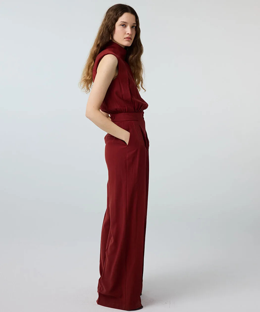 Turuncu Çift Parça Görünüm Wide Leg Tulum Is1260014016054 | Ipekyol