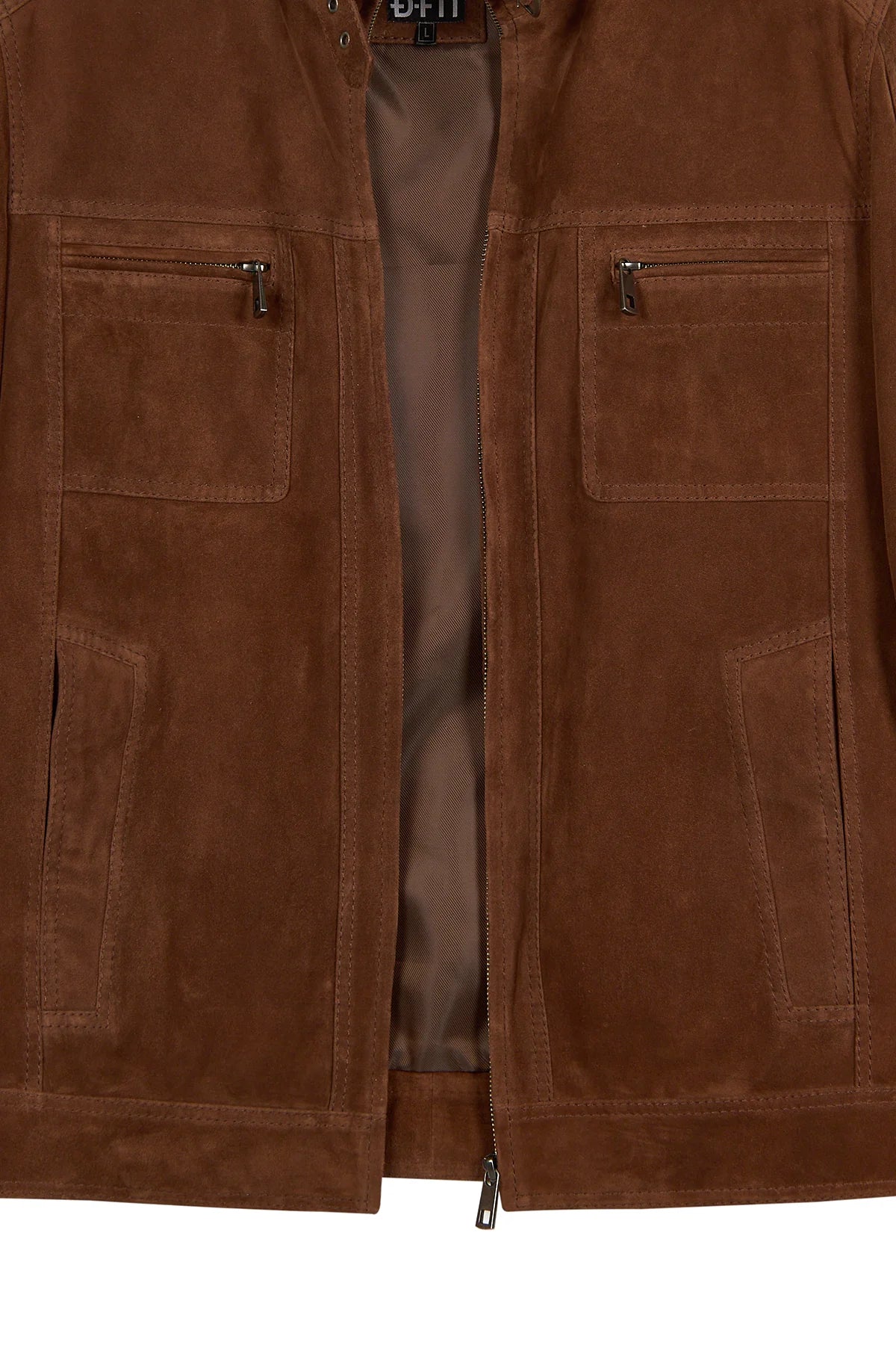Wade Erkek Kahverengi Slim-fit Süet Deri Ceket