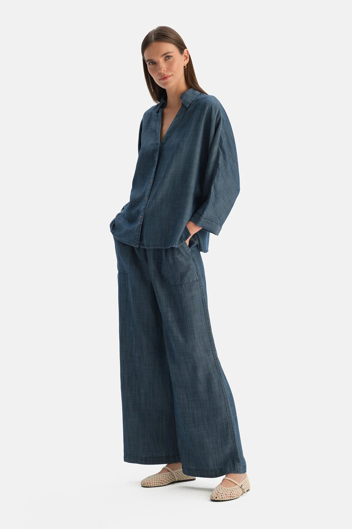 Indigo Tencel Denim Gömlek