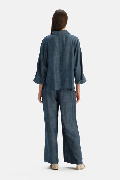 Indigo Tencel Denim Gömlek
