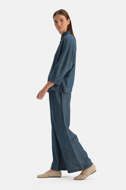 Indigo Tencel Denim Gömlek