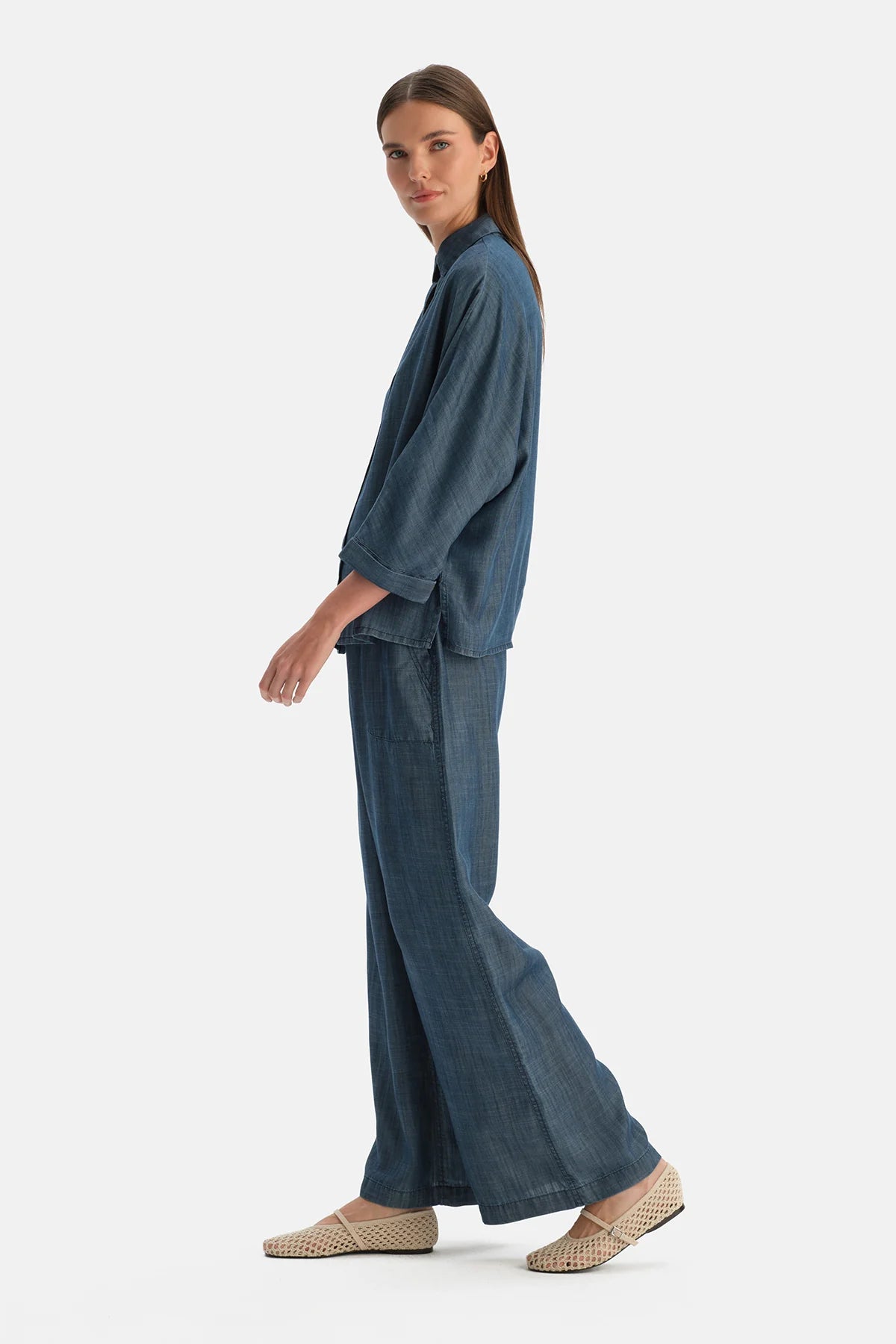 Indigo Tencel Denim Gömlek