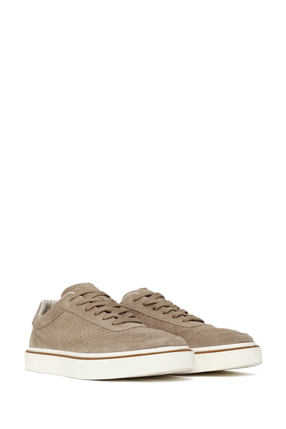 Erkek Bej Bağcıklı Kalın Tabanlı Süet Deri Sneaker