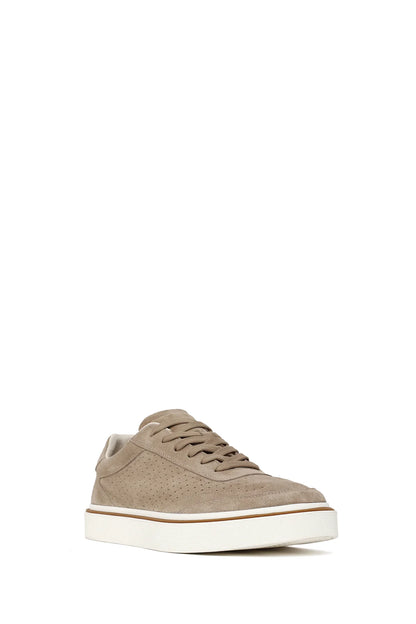 Erkek Bej Bağcıklı Kalın Tabanlı Süet Deri Sneaker