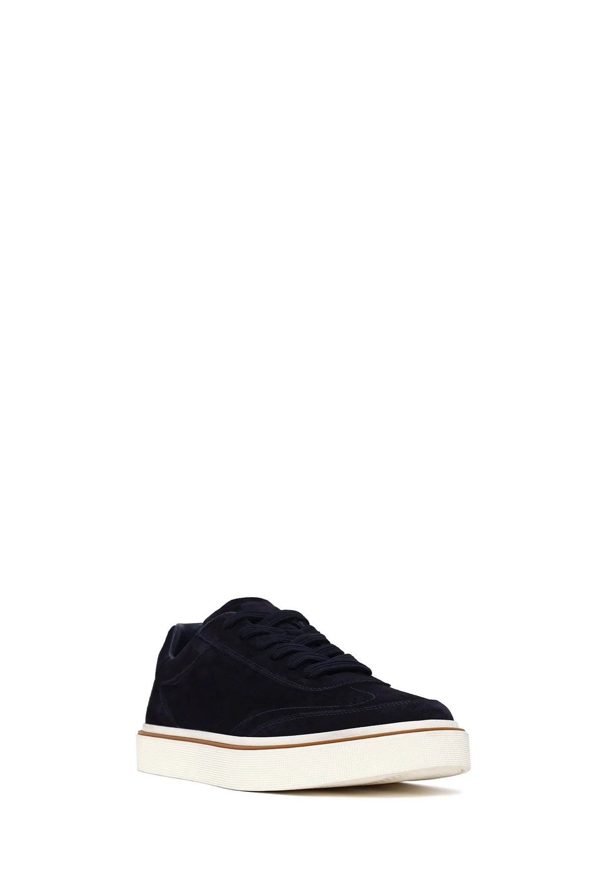 Erkek Lacivert Bağcıklı Kalın Tabanlı Süet Deri Sneaker
