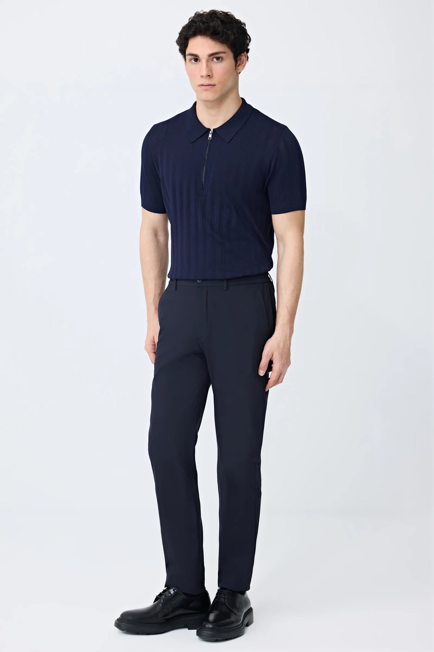 Tween Relaxed Fit (pilesiz) Lacivert Düz Kumaş Pantolon