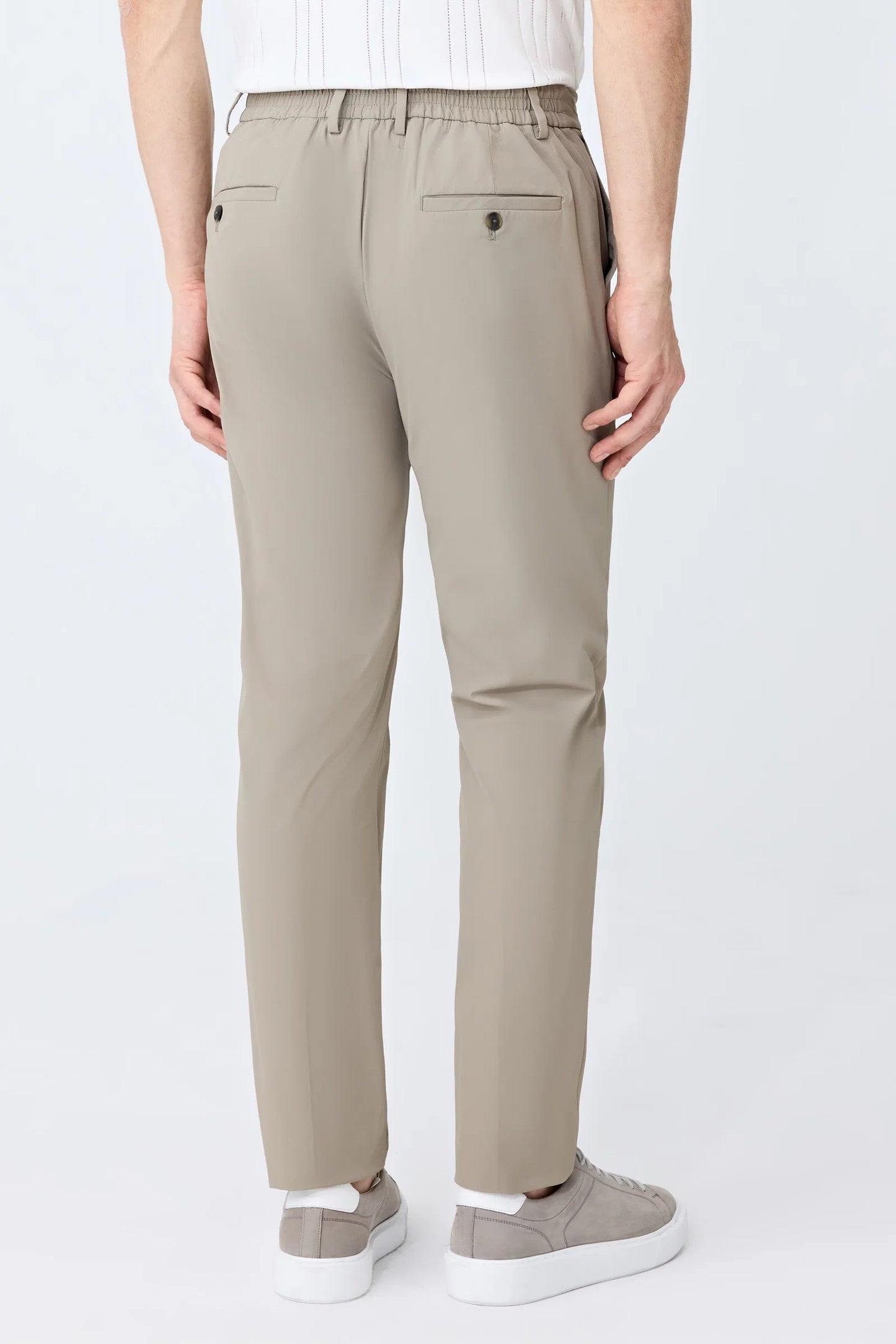 Tween Relaxed Fit (pilesiz) Bej Armürlü Kumaş Pantolon