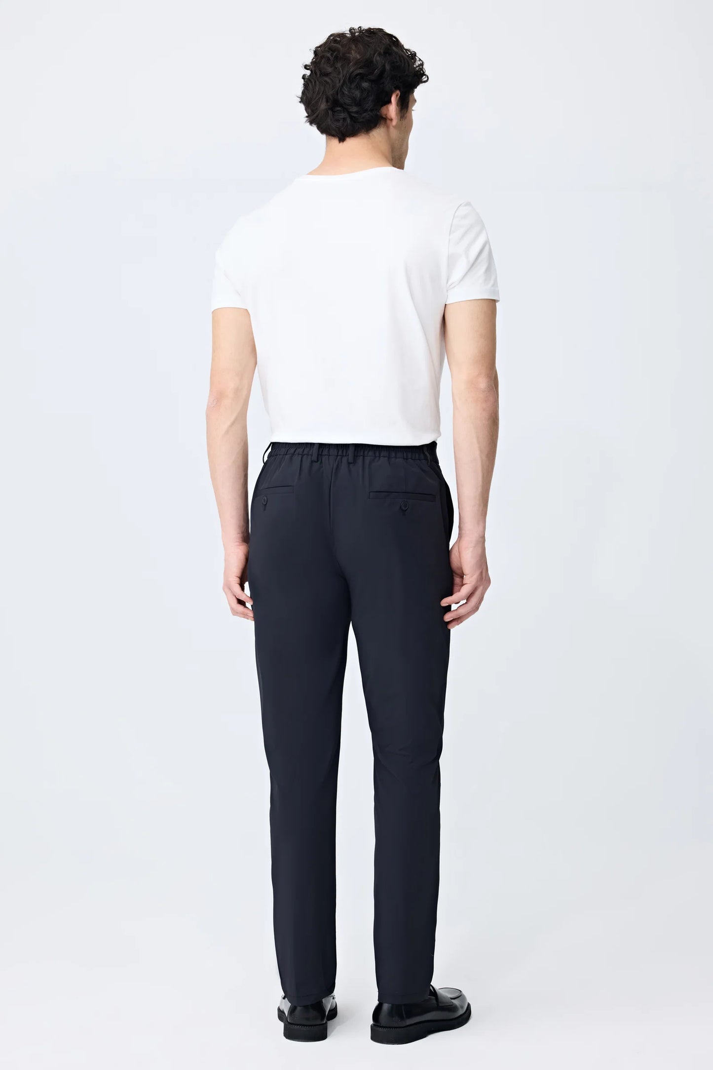 Tween Relaxed Fit (pilesiz) Siyah Armürlü Kumaş Pantolon