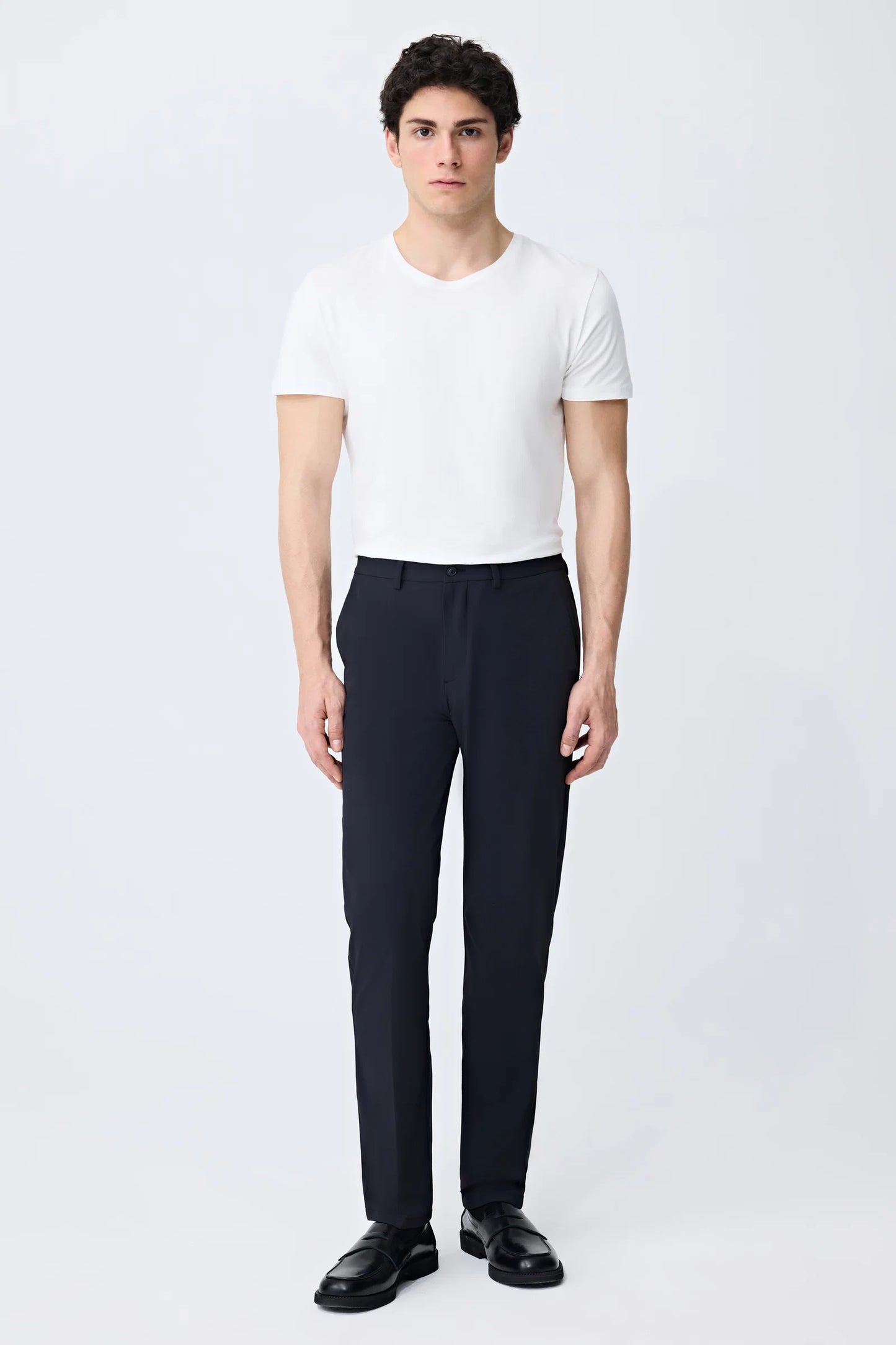 Tween Relaxed Fit (pilesiz) Siyah Armürlü Kumaş Pantolon