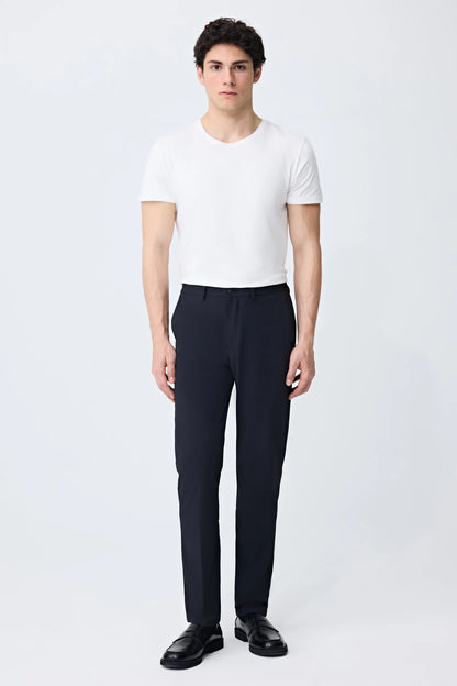 Tween Relaxed Fit (pilesiz) Siyah Armürlü Kumaş Pantolon