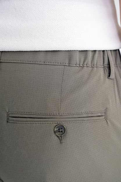 Regular Fit Yan Cep Doku Desenli Beli Lastikli Haki Pantolon P 1212
