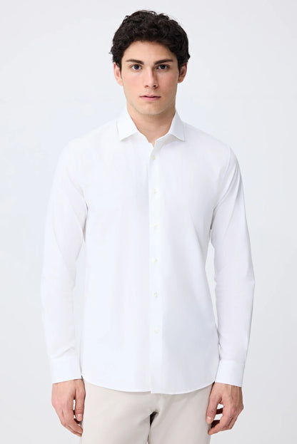Tween Slim Fit Beyaz Armürlü Gömlek