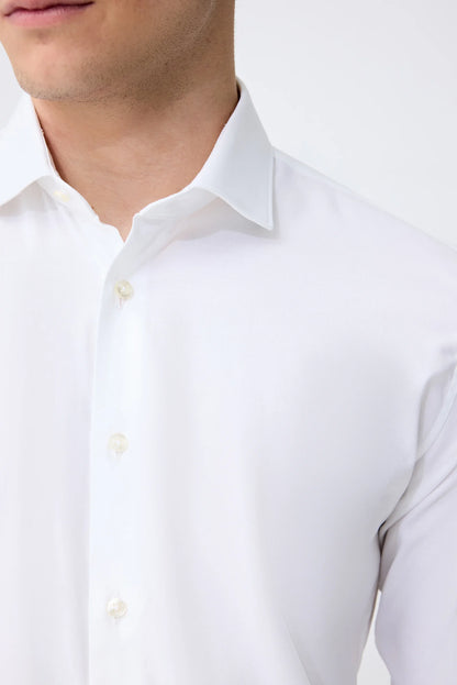 Tween Slim Fit Beyaz Armürlü Gömlek