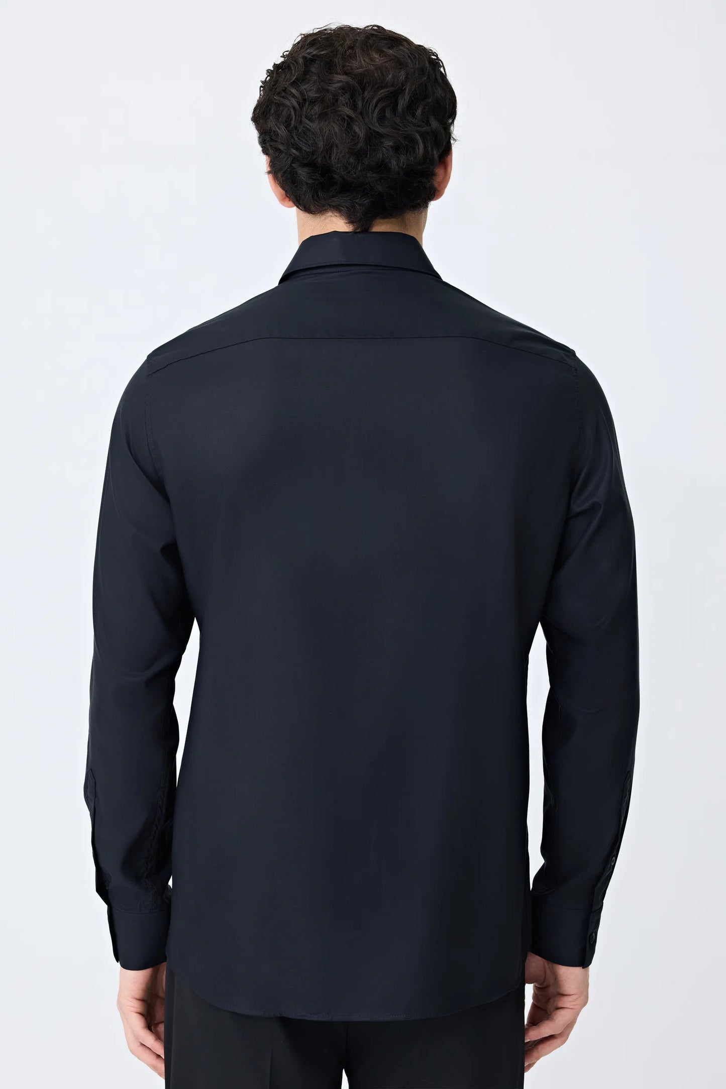 Tween Slim Fit Siyah Düz Gömlek