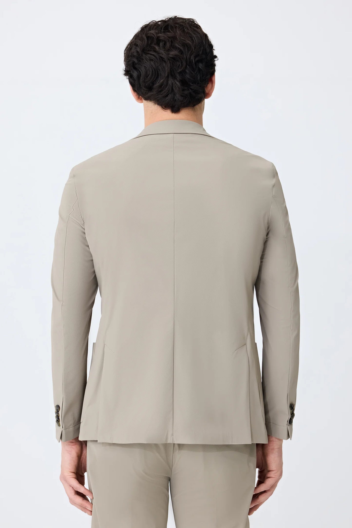 Tween Slim Fit Bej Diyogonal Kumaş Ceket