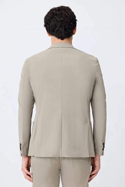 Tween Slim Fit Bej Diyogonal Kumaş Ceket