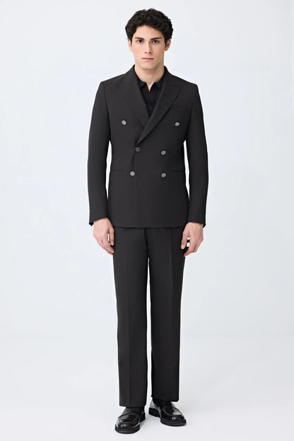 Tween Slim Fit Kahverengi Düz Takim Elbise