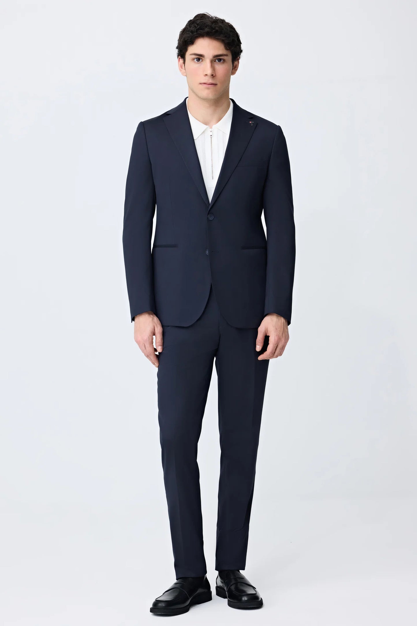 Tween Slim Fit Lacivert Armürlü Takim Elbise