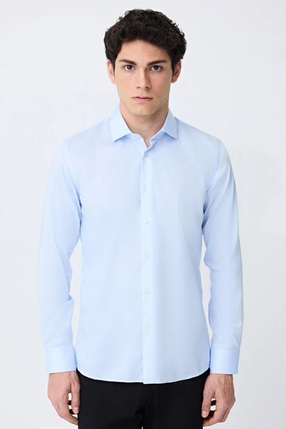 Tween Slim Fit Mavi Düz Gömlek