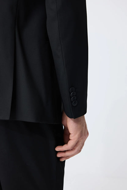 Tween Slim Fit Siyah Armürlü Takim Elbise