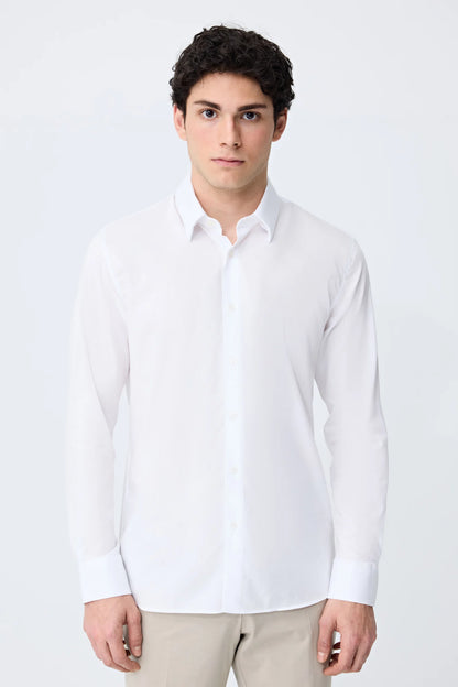 Tween Slim Fit Beyaz Düz Gömlek