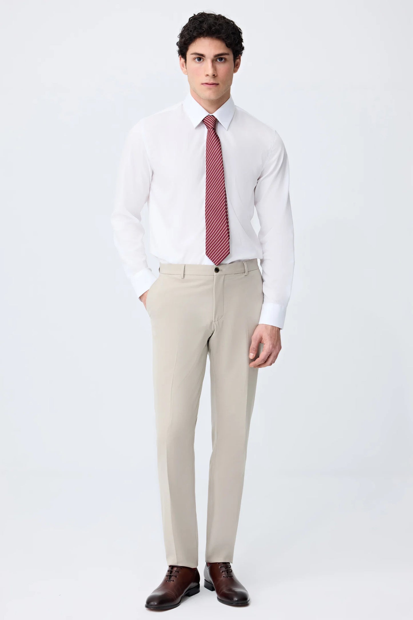 Tween Slim Fit Beyaz Düz Gömlek