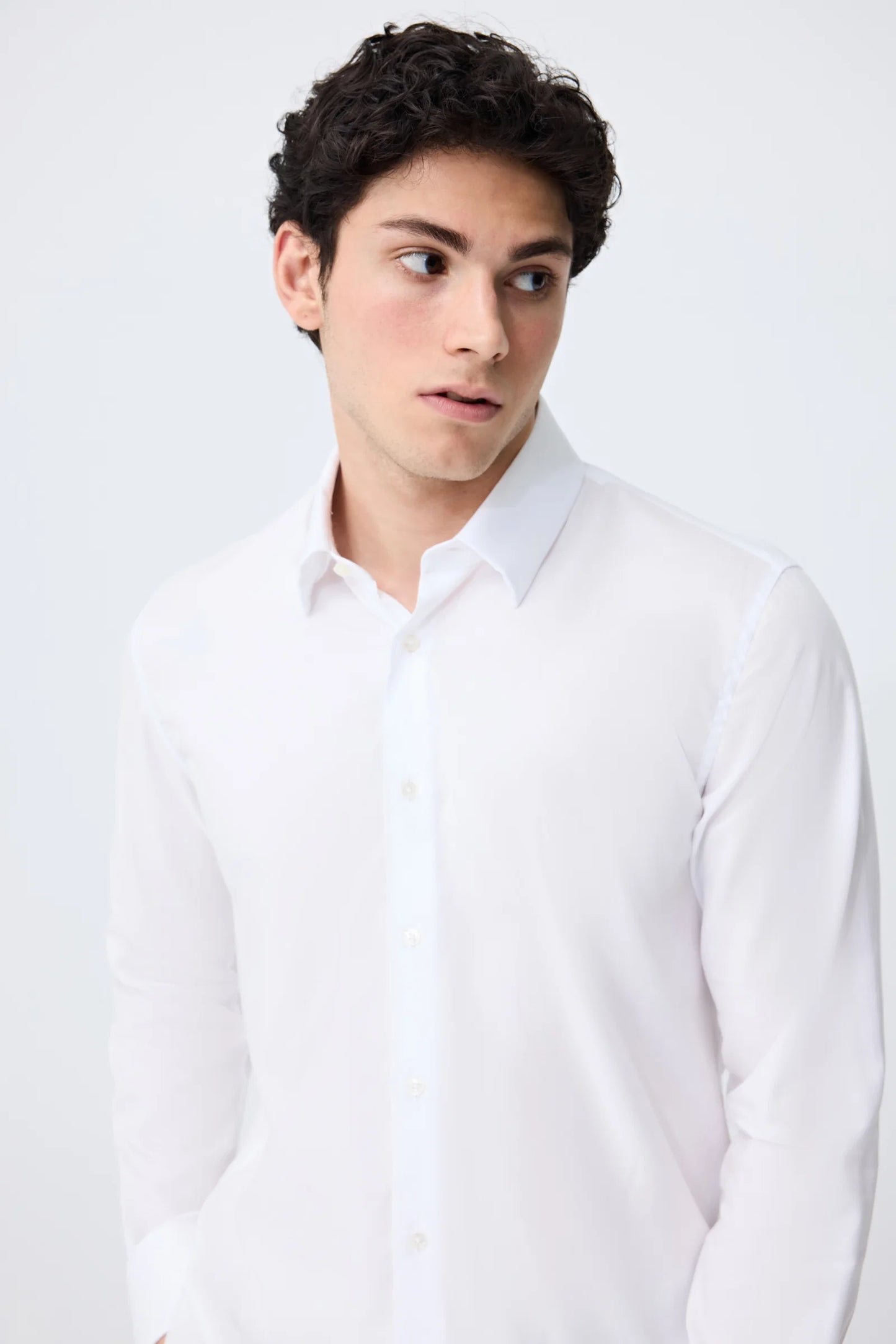 Tween Slim Fit Beyaz Düz Gömlek
