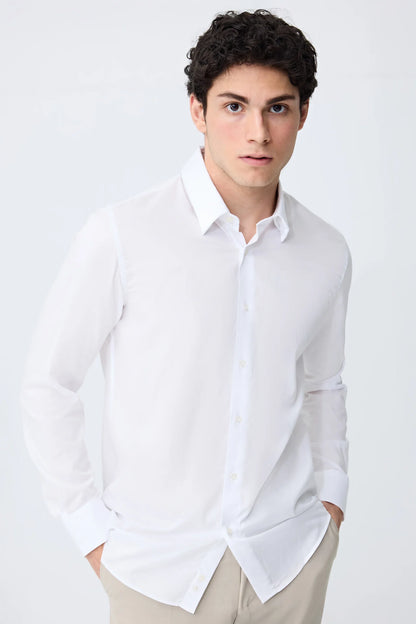 Tween Slim Fit Beyaz Düz Gömlek