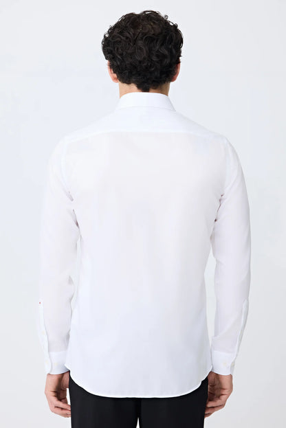 Tween Slim Fit Beyaz Düz Gömlek