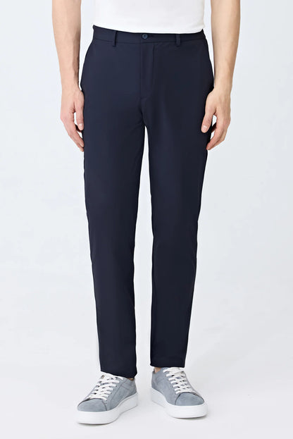 Tween Relaxed Fit (pilesiz) Lacivert Armürlü Kumaş Pantolon